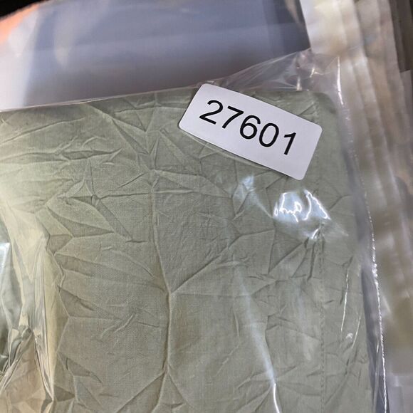 Elizabeth Shirt Women 22 Plus Gray Button Up Collared Short Sleeve Cotton Casual - Picture 8 of 8